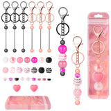 JAPBOR 37PCS Beadable Keychain Bars, DIY Key Chain Making Kit with Beads, Make Your Own Keychain Rings Bulk for Crafts Supplies, Alloy Beaded Blanks Keychains Bar Charms for Jewelry Keyrings Crafting