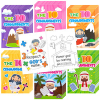 The Ten Commandments Coloring Books - 24PCS Christian Colouring Book Bulk for Kid Party Favor, 10 Commandment DIY Art Drawing Booklet Goodie Bag Filler Religious Painting Sunday School Supplies