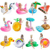 12Pack Swimming Pool Floaties Drink Holder Set, Girl Doll Swim Accessories, Summer Inflatable Flamingos Duck Donut Pineapple Cactus Ring Water Cup Coasters Party Supplies Kids Bath Shower Toy