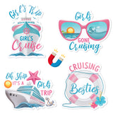 Cruise Door Decorations Magnetic - 4PCS Oh Ship It’s A Girls Trip Magnets, Girl Cruise Ship Car Cabin Refrigerator Magnet Decal, Cruising Besties Magnetic Fridge Stickers for Home Kitchen Decor