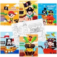 24pcs Pirate Coloring Books for Kids, Pirates Parrot Treasures Color Pages Drawing Booklet Party Favors Supplies, Nautical Theme DIY Art Doodle Painting Games Booklet Goodie Bags Fillers