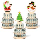 3Pcs Christmas Unique Money Holder for Cash Gift, Merry Christmas Money Cake Wooden Cash Holders with 25 Holes, Xmas Cash Cake Decoration Card for Placing Money Party Decor Supplies