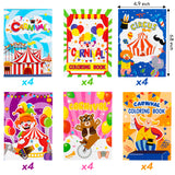 24pcs Carnival Coloring Books for Kids, Circus Carnivals Party Favors Color Pages Drawing Booklet Supplies, Showman Themed DIY Art Doodle Colouring Book Bulk Painting Games Goodie Bag Fillers