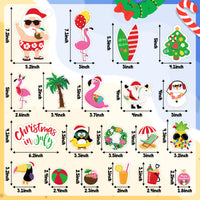 20pcs Christmas in July Cruise Door Magnet Decorations Magnetic, Summer Beach Refrigerator Car Cabin Ship Magnet Decor, July Xmas Tropical Hawaii Magnetic Decals Fridge Sticker for Home Kitchen