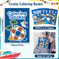 Cruise Ship Coloring Books - 24PCS Summer Mini Colouring Book Bulk for Kids Party Favors, Ocean Sea Cruising Sailing Drawing Booklet Goodie Bag Fillers, Birthday Class Painting Games Activities