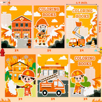 24pcs Fire Truck Coloring Books for Kids, Firefighter Party Favors Color Pages Drawing Booklet Supplies, Fireman Themed DIY Art Doodle Colouring Book Bulk Painting Games Goodie Bag Fillers