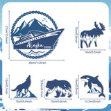 Cruise Door Decorations Magnetic - 5PCS Alaska Cruise Magnet, Alaskan Themed Ship Car Cabin Refrigerator Magnets Decal, Wolf Bear Deer Whale Magnetic Fridge Stickers for Home Kitchen Decor