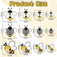 JAPBOR 90PCS Bee Shaped Cutouts Paper, Spring Summer Honey Bees Printed Theme Cut Outs Card, 4 Sizes Cute Bee Cut-Outs Bulletin Board Classroom Decoration, Cardboard Cutting for Home Wall Window Decor