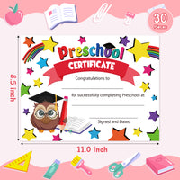 30pcs Preschool Certificates Paper, Kindergarten Graduation Gifts Diploma Certificate of Achievement Decorations for Printing, End of Year Student Gifts Graduation Ceremony Award Certificates