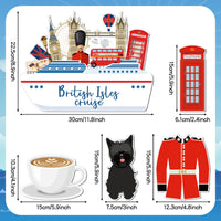 Cruise Door Decorations Magnetic - 5PCS British Isles Cruise Magnet, England Theme Ship Car Cabin Refrigerator Magnets Decal, United Kingdom Magnetic Fridge Stickers for Home Kitchen Decor