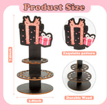 3Pcs Wooden Birthday Money Holder for Cash Gift, Double Layer Cash Holders with 25 Holes, Happy Birthday Cake Money Holder for Bady Party Placing Money Decoration Supplies（Rose Gold）