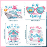 Cruise Door Decorations Magnetic - 4PCS Oh Ship It’s A Girls Trip Magnets, Girl Cruise Ship Car Cabin Refrigerator Magnet Decal, Cruising Besties Magnetic Fridge Stickers for Home Kitchen Decor