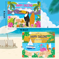 2pcs Large Summer Beach Cruise Door Magnet, Hawaii Refrigerator Car Cabin Ship Magnet Decor, Tropical Ocean Vacation Magnetic Decals Fridge Sticker for Home Kitchen