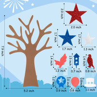 232pcs 4th of July Tree Craft Foam Sticker, Independence Day Glitter Foam Self Adhesive Stickers, Make Your Own Patriotic Star Trees Party Decors Supplies for Kids Art Home Classroom Activities