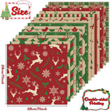 60 Sheet Christmas Pattern Paper, Merry Christmas Scrapbook Papers, Double-Sided Green Red Xmas Origami Craft Wrapping Decoupage Paper for DIY Making Card Party Gift Bags Decoration Supplies