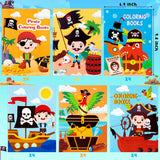 24pcs Pirate Coloring Books for Kids, Pirates Parrot Treasures Color Pages Drawing Booklet Party Favors Supplies, Nautical Theme DIY Art Doodle Painting Games Booklet Goodie Bags Fillers