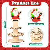 3Pcs Christmas Unique Money Holder for Cash Gift, Merry Christmas Money Cake Wooden Cash Holders with 25 Holes, Xmas Cash Cake Decoration Card for Placing Money Party Decor Supplies