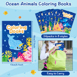 Ocean Animals Coloring Books - 24PCS Under The Sea Mini Colouring Book Bulk for Kids Party Favors, Sea Animal Summer DIY Art Drawing Booklet Supplies, Birthday Painting Game Goodie Bag Fillers