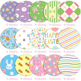 60 Sheet Easter Pattern Scrapbook Paper, Happy Easter Spring Decoupage Origami Paper, Double-Sided Bunny Rabbit Egg Craft Papers Making Card for DIY Party Decor Supplies Gift Decorative