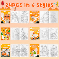 24pcs Fire Truck Coloring Books for Kids, Firefighter Party Favors Color Pages Drawing Booklet Supplies, Fireman Themed DIY Art Doodle Colouring Book Bulk Painting Games Goodie Bag Fillers