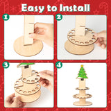 3Pcs Christmas Unique Money Holder for Cash Gift, Merry Christmas Money Cake Wooden Cash Holders with 25 Holes, Xmas Cash Cake Decoration Card for Placing Money Party Decor Supplies