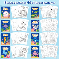 Ocean Animals Coloring Books - 24PCS Under The Sea Mini Colouring Book Bulk for Kids Party Favors, Sea Animal Summer DIY Art Drawing Booklet Supplies, Birthday Painting Game Goodie Bag Fillers