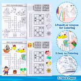 JAPBOR Pirate Activity Coloring Books - 48PCS Mini Pirates Activities Colouring Book Bulk for Kid Party Favor, Summer Nautical Theme Drawing Booklet Goodie Bag Filler, Birthday Class Painting Game