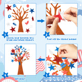 232pcs 4th of July Tree Craft Foam Sticker, Independence Day Glitter Foam Self Adhesive Stickers, Make Your Own Patriotic Star Trees Party Decors Supplies for Kids Art Home Classroom Activities