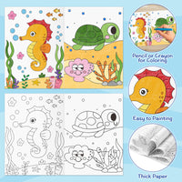 Ocean Animals Coloring Books - 24PCS Under The Sea Mini Colouring Book Bulk for Kids Party Favors, Sea Animal Summer DIY Art Drawing Booklet Supplies, Birthday Painting Game Goodie Bag Fillers