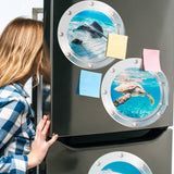 4pcs Cruise Door Magnets Decorations Magnetic, Cabin Ship Refrigerator Car Magnet, Sea Animal Magnetic Decal, Ocean World Turtle Dolphin Fridge Sticker for Home Kitchen Cabinet Decor (9.8 Inch)