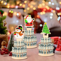 3Pcs Christmas Unique Money Holder for Cash Gift, Merry Christmas Money Cake Wooden Cash Holders with 25 Holes, Xmas Cash Cake Decoration Card for Placing Money Party Decor Supplies