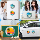 4pcs Cruise Door Magnets, Summer Refrigerator Car Magnet, Beach Palm Tree Magnetic Decals, Ocean Hawaii Vacation Nature Scenery Fridge Stickers for Home Kitchen Door Cabinet Decor (9.8 Inch)