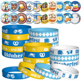 JAPBOR 40pcs Oktoberfest Buttons Pins and Silicone Bracelets, Beer Festival 20 Round Badges Brooch and 20 Rubber Wristbands for Oktoberfest Festivities Party Favors Bavarian Style Decorations Supplies