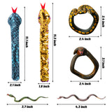 JAPBOR 18PCS Snake Snap Bracelet Slap Toy Reptile Sequin Slap Bracelets for Kids Boys Girls, Simulation Animals Wristband Headbands Rubber Snake Prank Toys for Birthday Halloween Party Favors Supplies