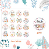 JAPBOR 240PCS Floral Safari Baby Shower Thank You Stickers, Jungle Woodland Wild Animals Thank You for Coming Sticker Labels, Birthday Party Favor Envelope Seals & Goodie Bag Label Decorations (2 Inch)