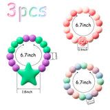 JAPBOR 3pcs Sensory Chew Bracelet for Baby, Silicone Teething Chewable Bracelet for Toddler, Biting Bracelet Jewelry Beads Teething Needs Silicone Chew Toys Oral Motor Chew Tools for Autism SPD ADHD