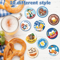 JAPBOR 40pcs Oktoberfest Buttons Pins and Silicone Bracelets, Beer Festival 20 Round Badges Brooch and 20 Rubber Wristbands for Oktoberfest Festivities Party Favors Bavarian Style Decorations Supplies