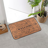 JAPBOR Welcome doormat-16 Non-Slip Indoor Outdoor Rubber Backing Front Door Mat, Ocean Themed Brown Durable Washable Entrance Door Rug Shoes Scraper, Absorb Mud Dirt & Snow Trapper Mats